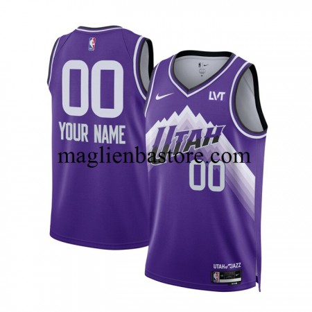 Maglia NBA Utah Jazz Personalizzate Nike 2023-2024 City Edition Viola Swingman - Uomo
